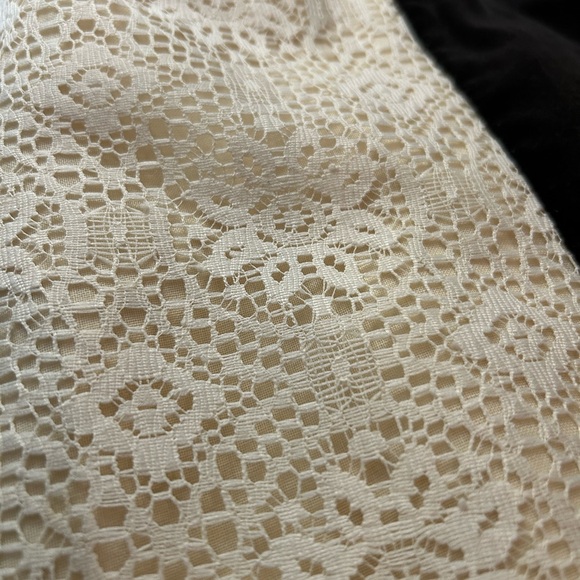 VINTAGE 70s JEANNE BOUCHEVER Cotton Velvet & Lace Patchwork Maxi‎ Skirt S-L - Picture 12 of 16